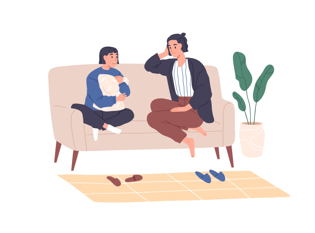 Two cartoons characters talking about racism