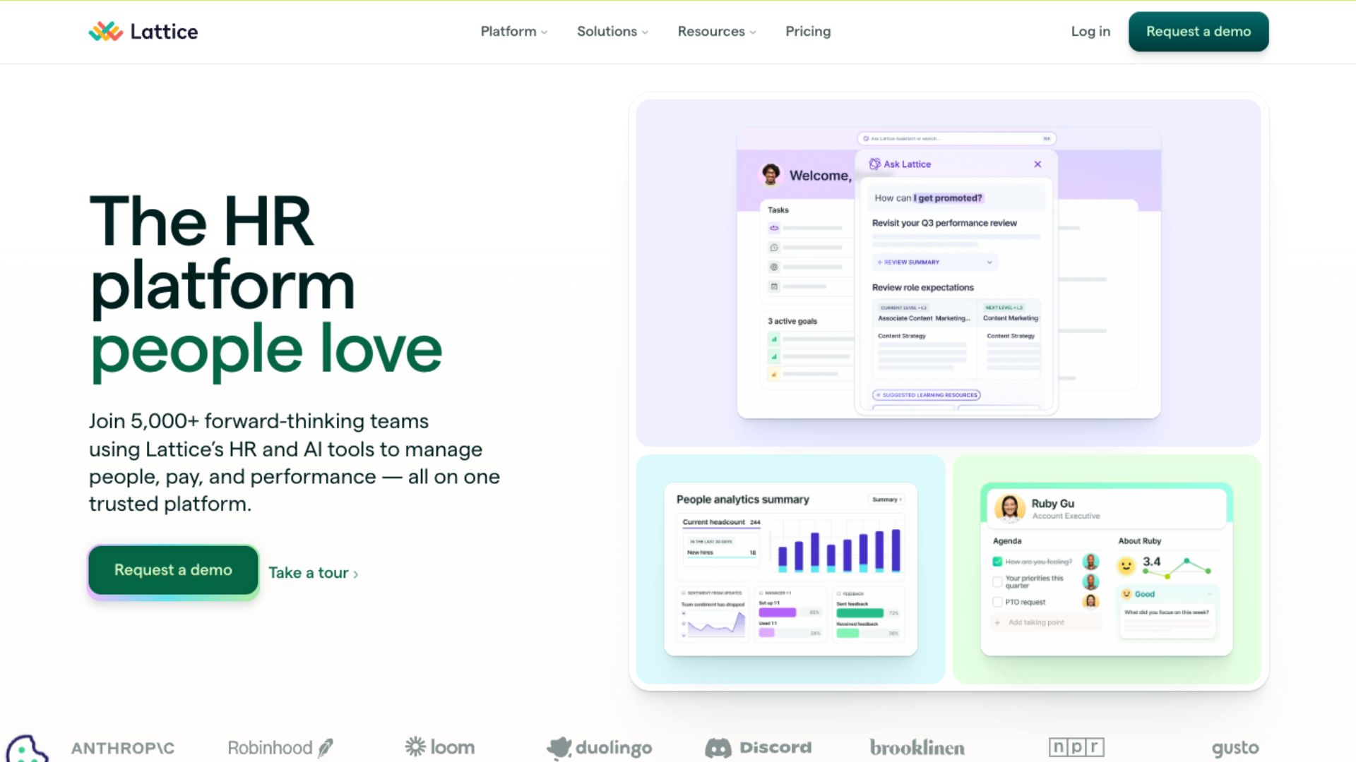 A screenshot of Lattice’s website home page