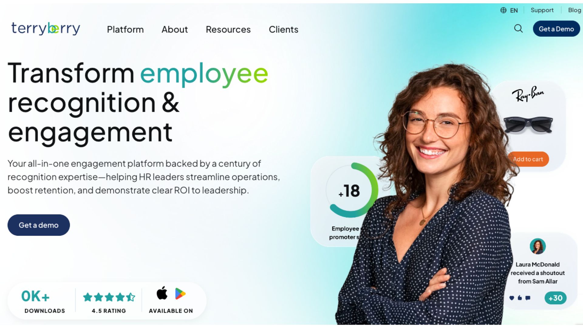 A screenshot of TerryBerry’s website home page